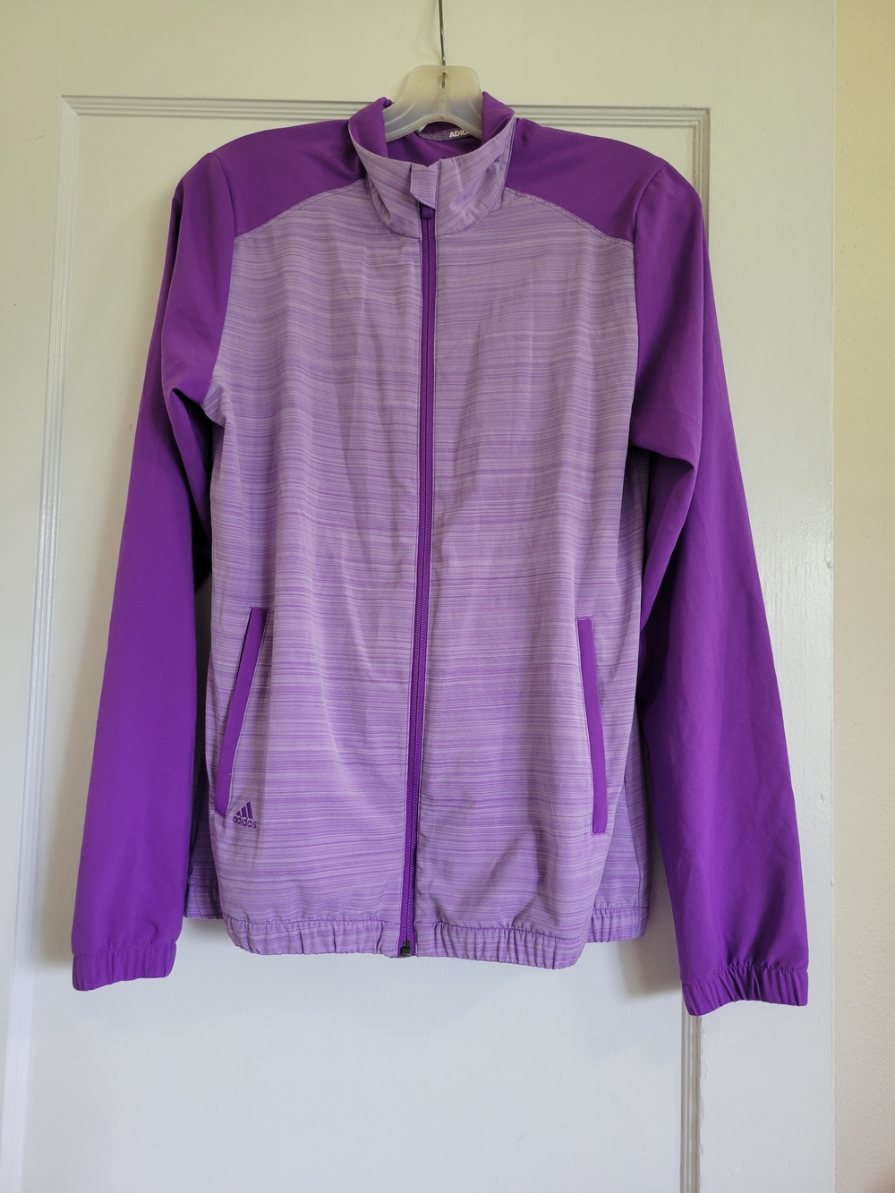Adidas Lavender and Purple Full-Zip Gold Essential Wind Jacket Size Small